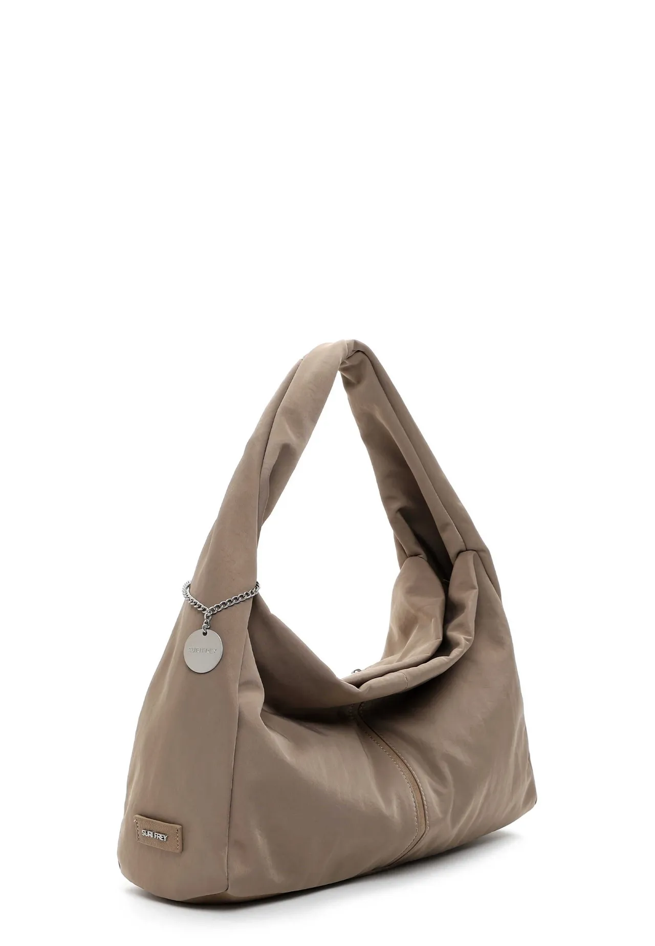 Gepolsterte Nylon Hobo-Tasche im Beutellook