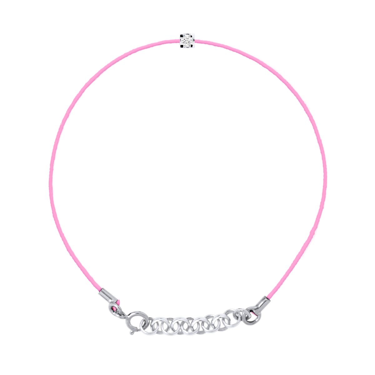 Minimalistisches Solitär-Diamant-Kordelarmband