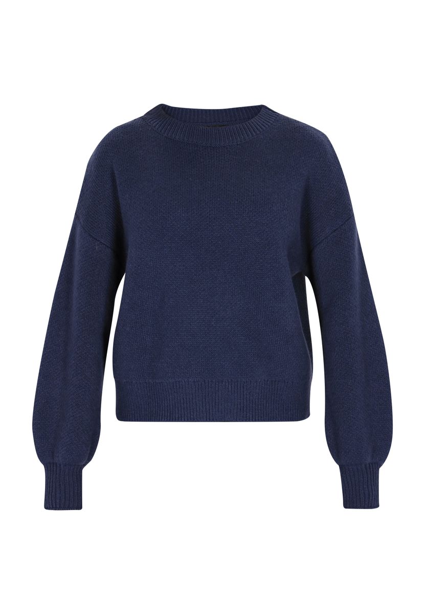 Strukturierter Strickpullover mit Ballonärmeln