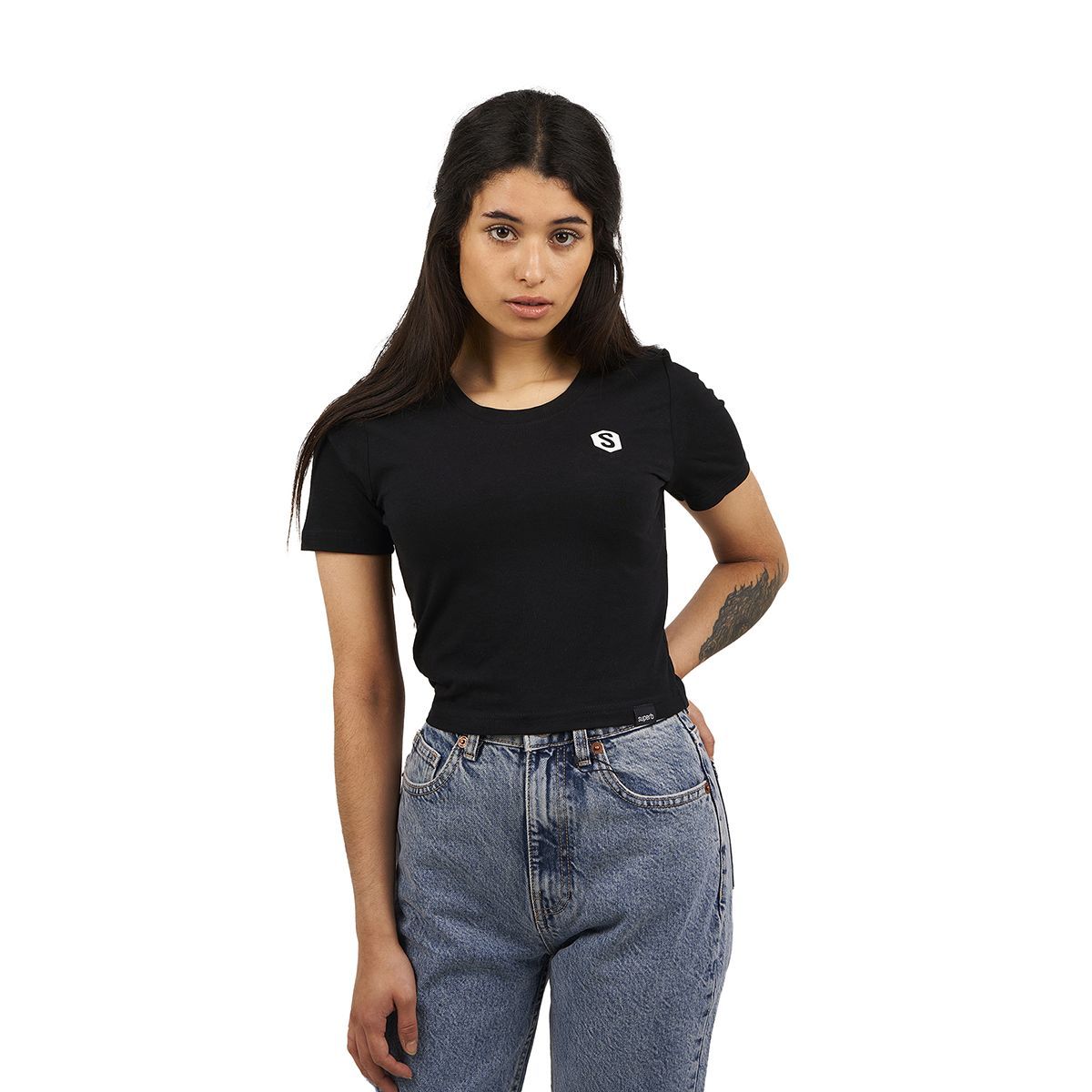 Kurzes Baumwoll-Logo-T-Shirt
