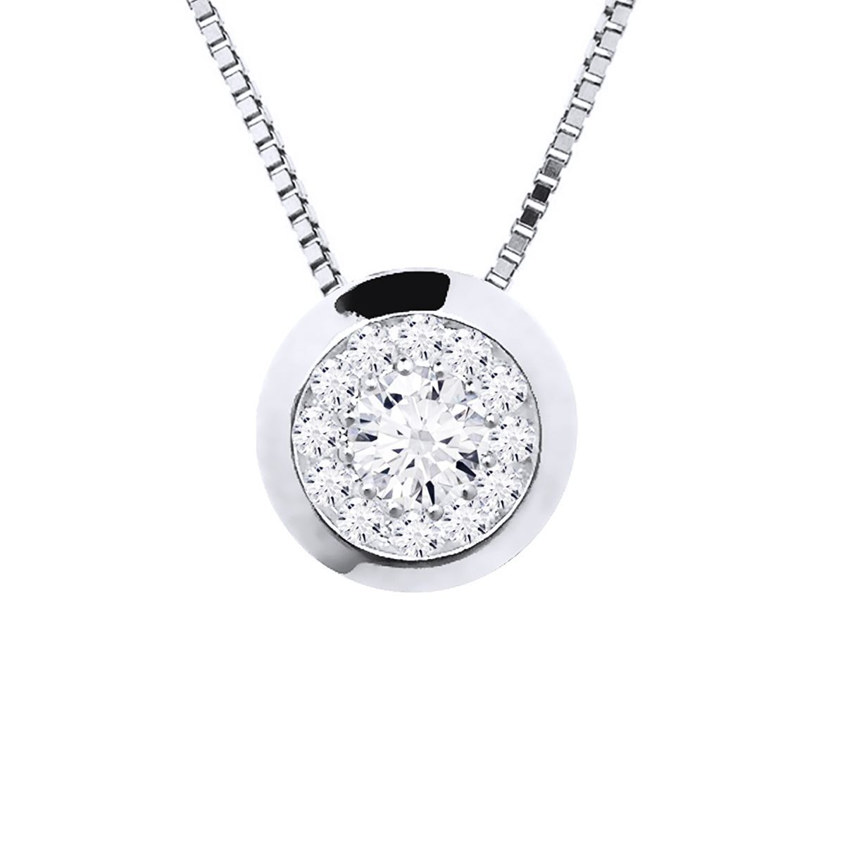 Elegante Halskette mit Diamant-Cluster