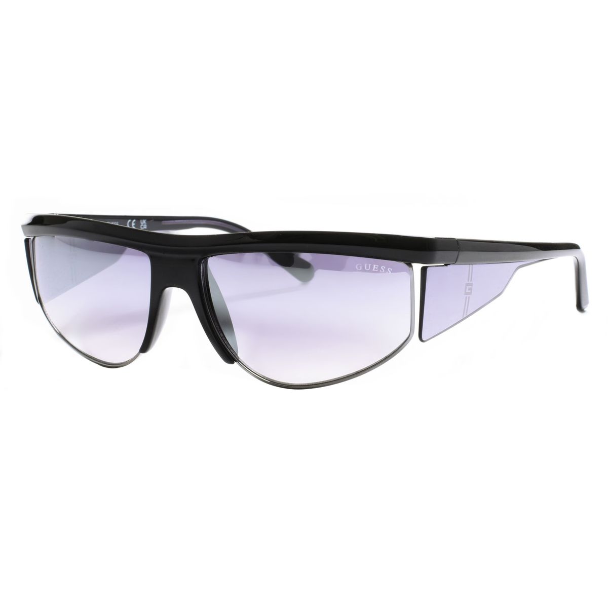 Rechteckige Shield-Sonnenbrille mit Seitenflügeln