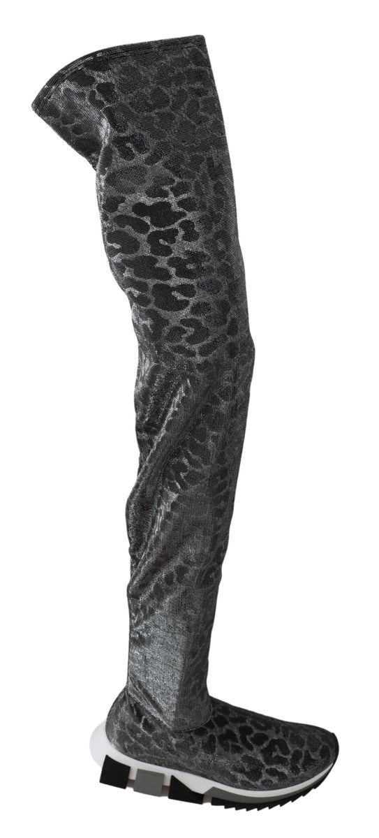 Overknee-Sneaker mit Leopardenmuster