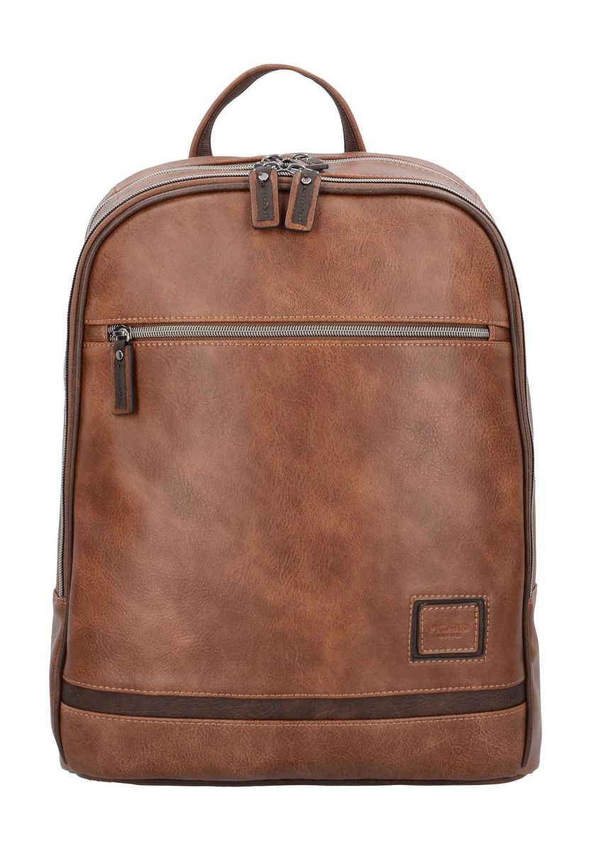 Klassischer Kunstleder Laptop-Rucksack