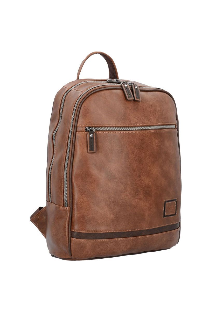 Klassischer Kunstleder Laptop-Rucksack