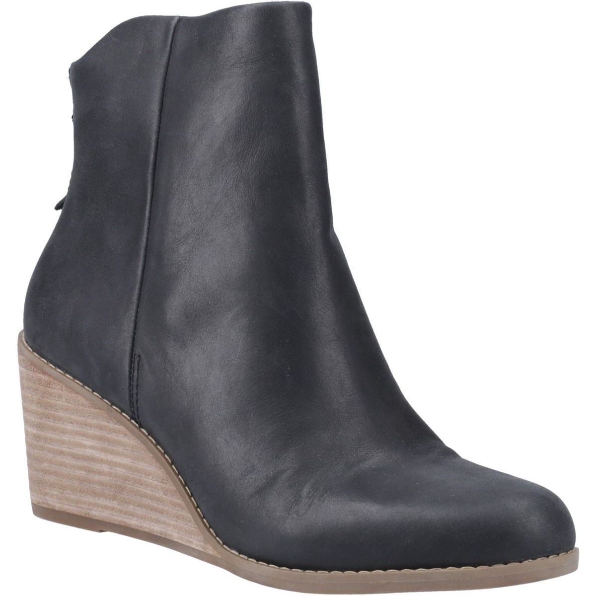 Minimalistische Leder-Stiefeletten mit Keilabsatz