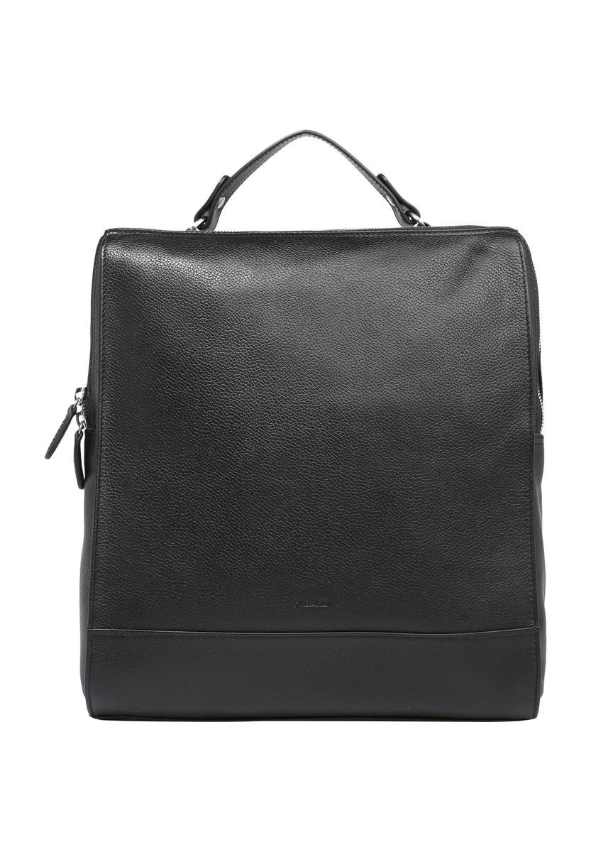 Strukturierter quadratischer Lederrucksack