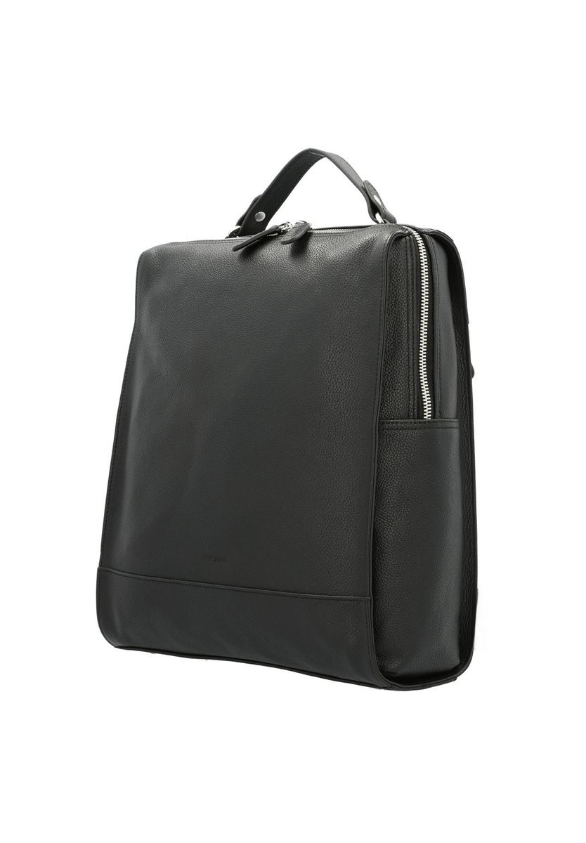 Strukturierter quadratischer Lederrucksack