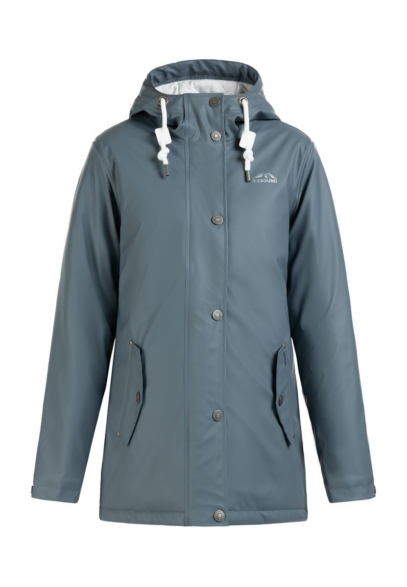 Wattierter Wasserfester Regenparka mit Kapuze