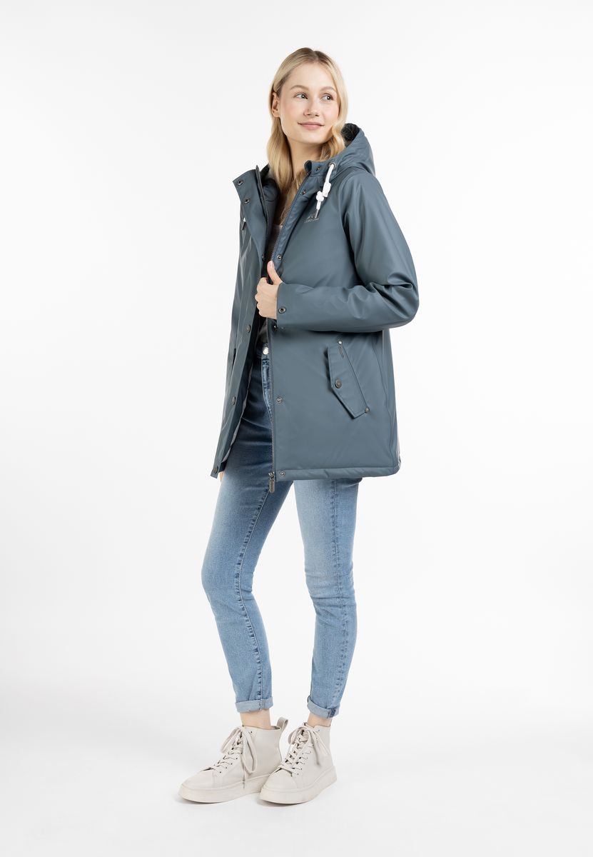 Wattierter Wasserfester Regenparka mit Kapuze