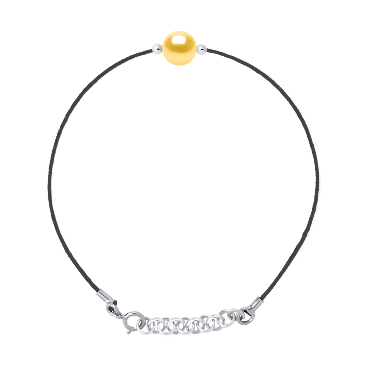 Minimalistisches Kordelarmband mit Goldener Perle