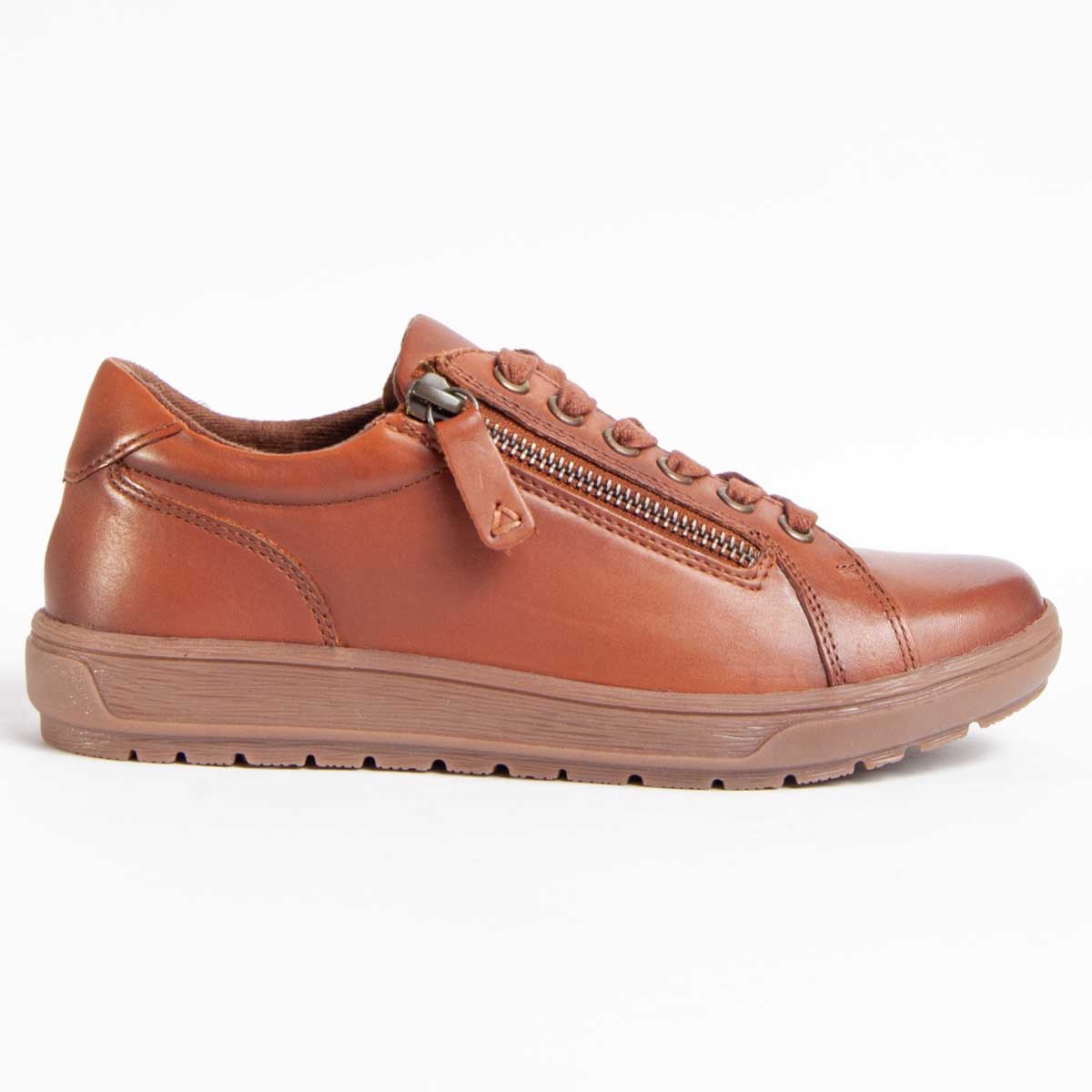 Leder-Sneaker mit praktischem Reißverschluss