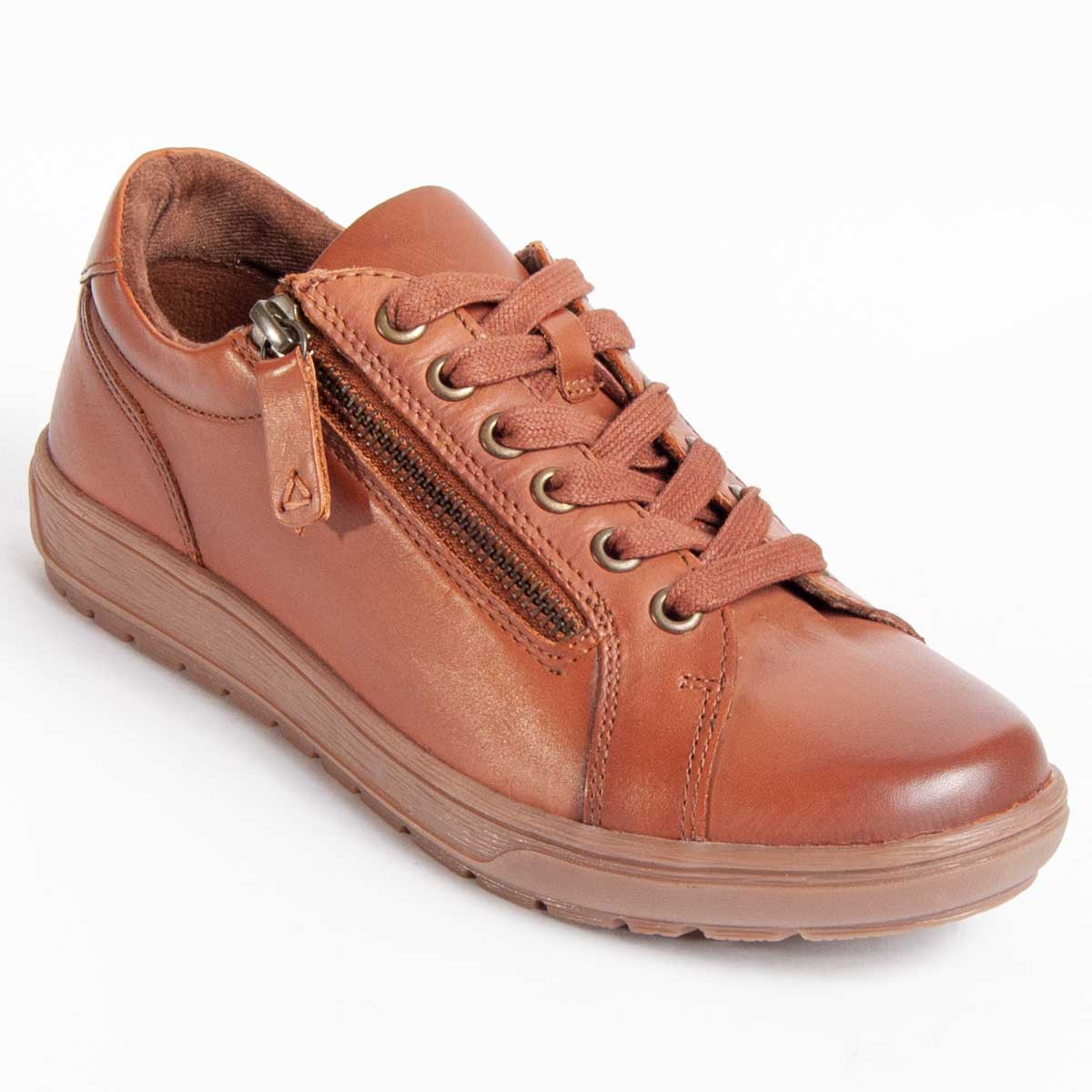 Leder-Sneaker mit praktischem Reißverschluss