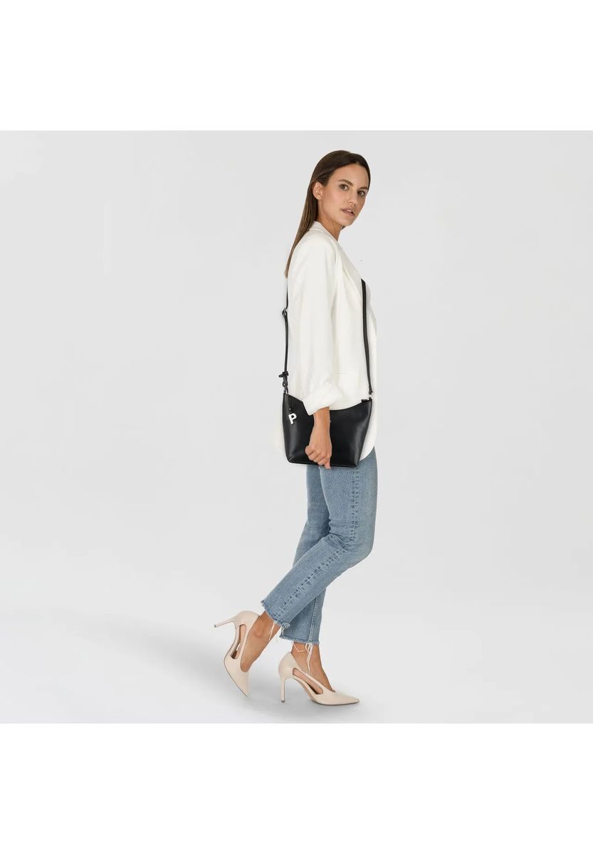 Schlichte Hobo-Umhängetasche aus Leder