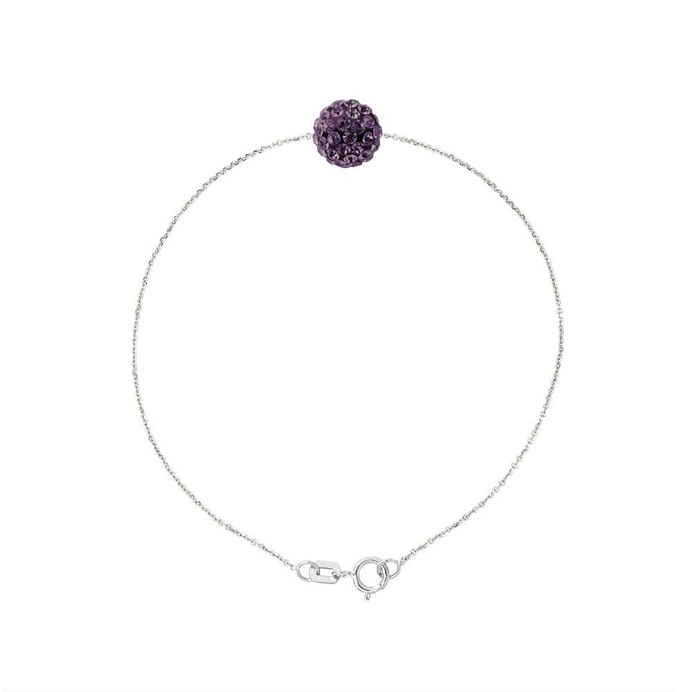 Zierliches Kettenarmband mit Kristall-Pave-Kugel