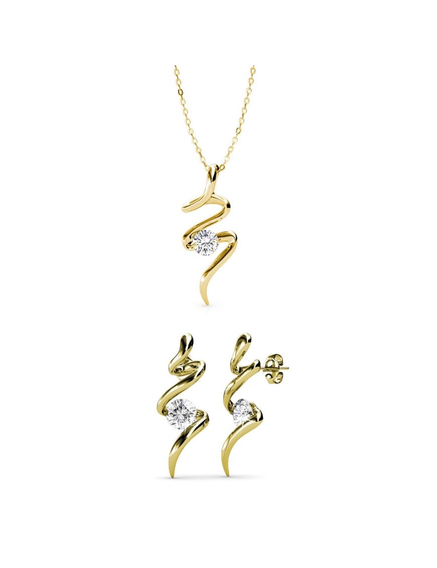 Elegantes Kristall-Spiralen-Schmuckset