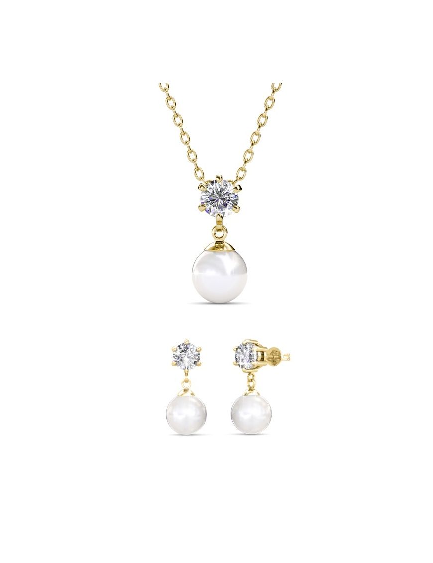 Elegantes Set aus Perlen und Kristallen
