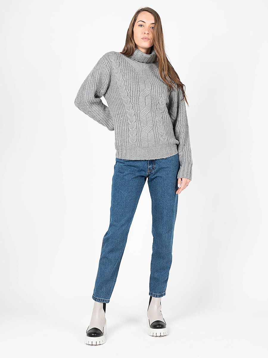 Zopfmuster-Rollkragenpullover