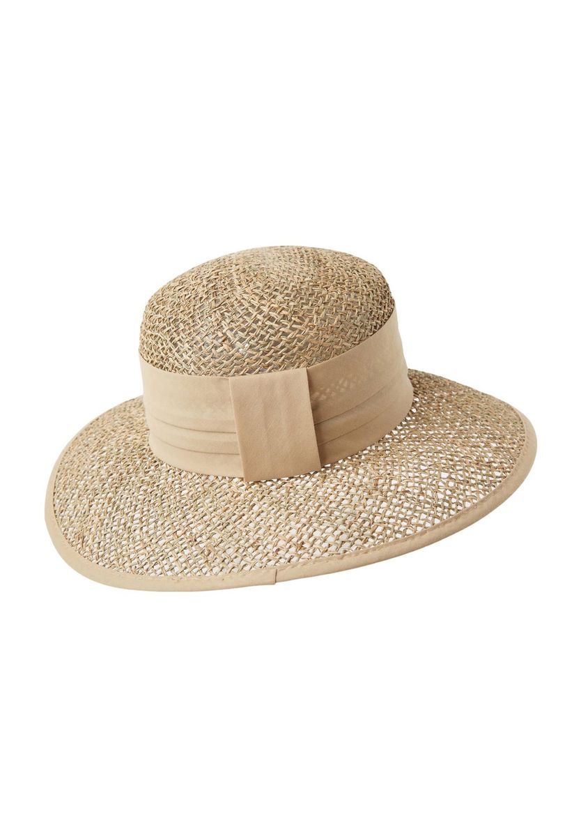 SEEBERGER Strohhut, Baumwolleband, für Damen, beige, OneSize
