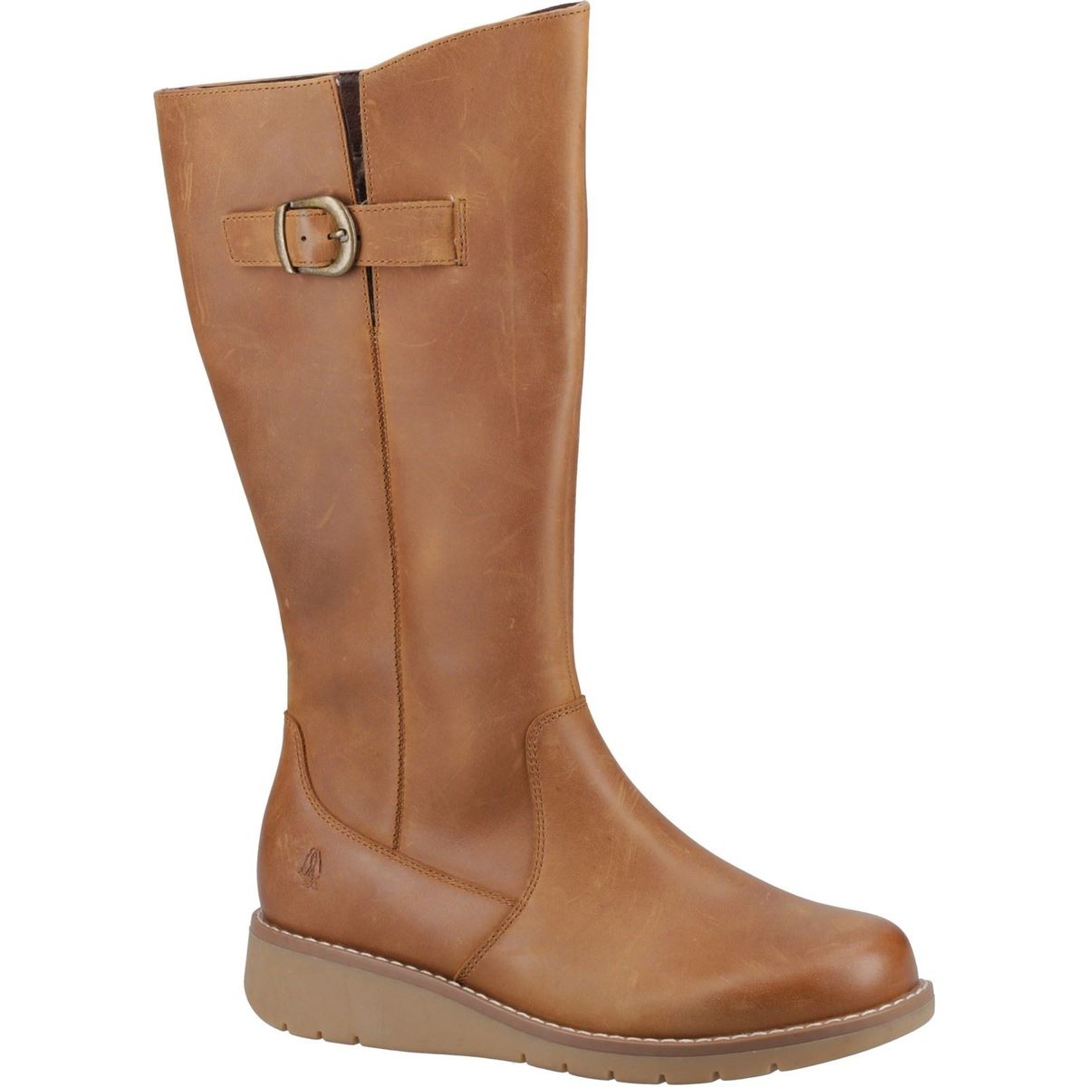 Hohe Lederstiefel mit Schnallendetail