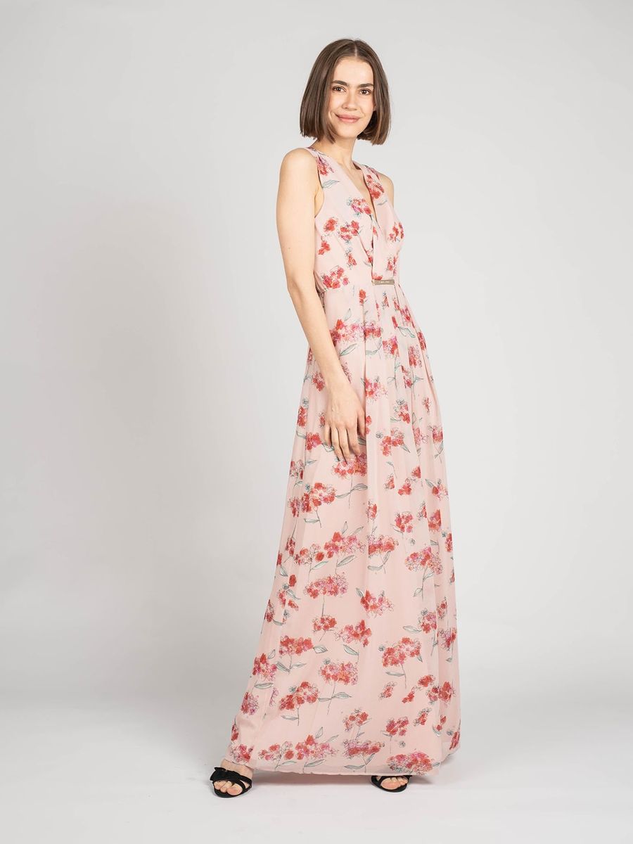 Fließendes Maxikleid mit Blumenmuster