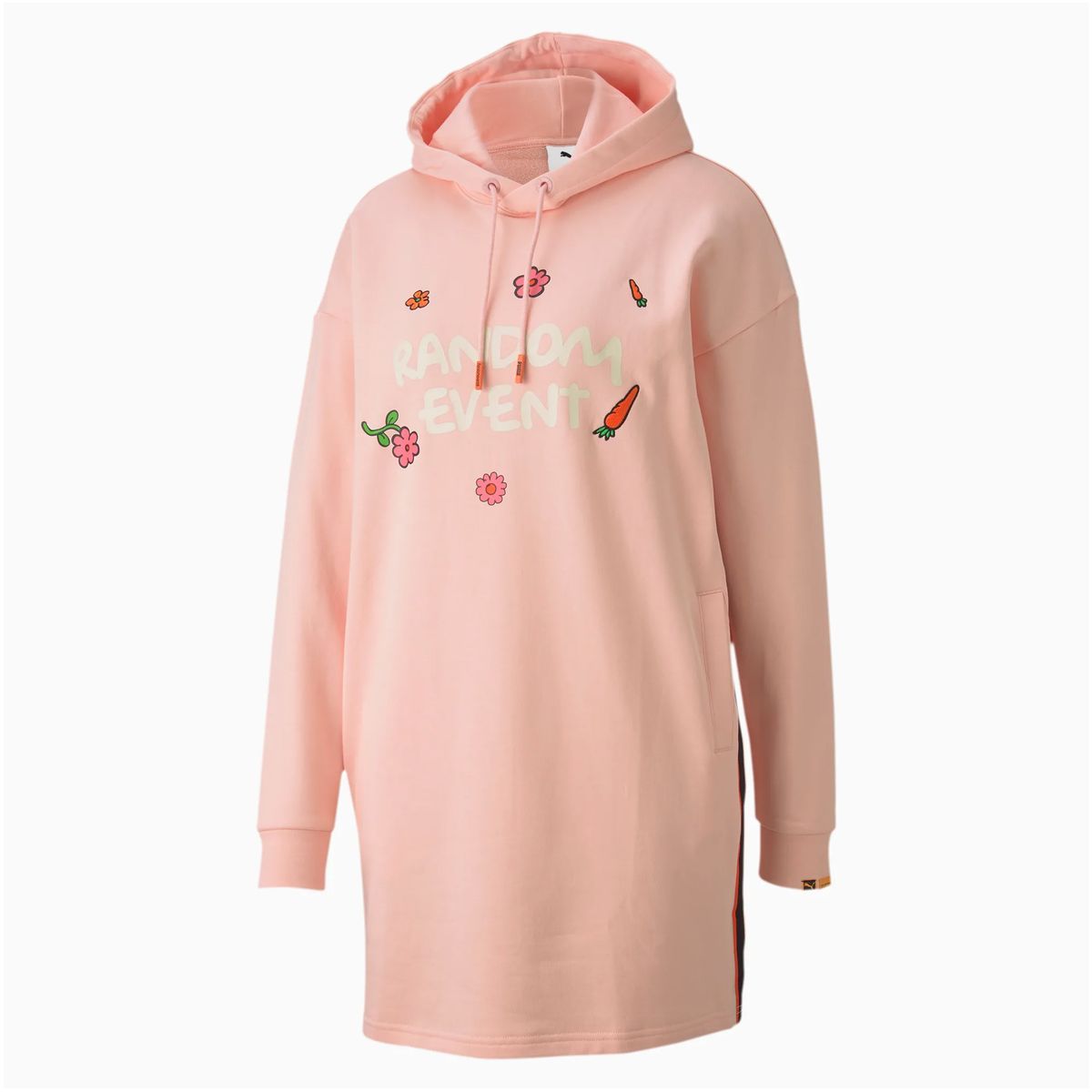 Sweatkleid mit Kapuze und Grafikprint