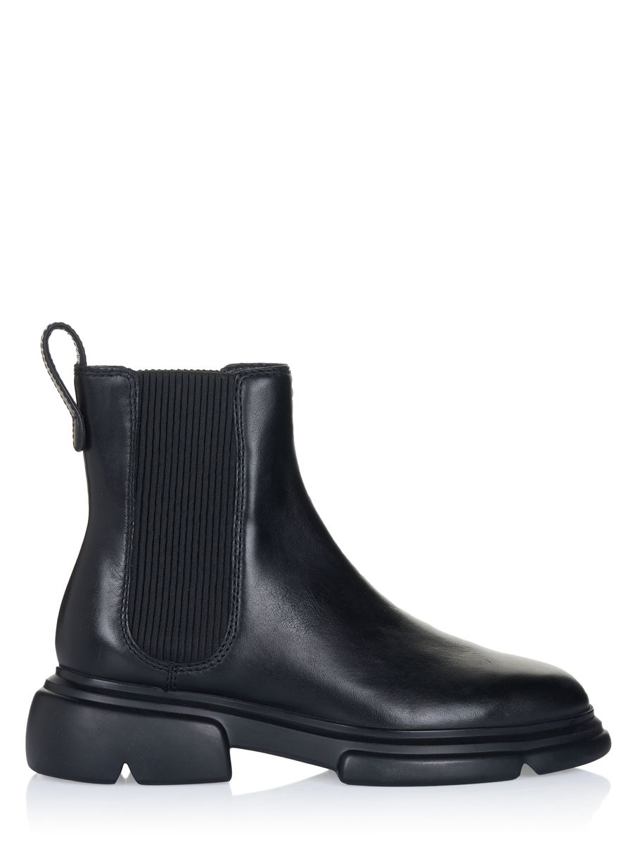 Minimalistische Leder-Chelsea-Boots mit Profilsohle
