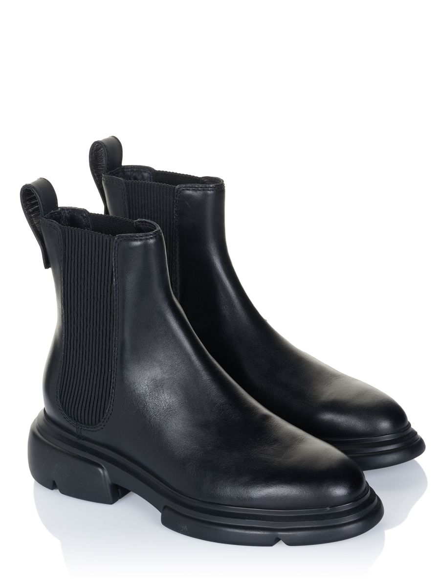Minimalistische Leder-Chelsea-Boots mit Profilsohle