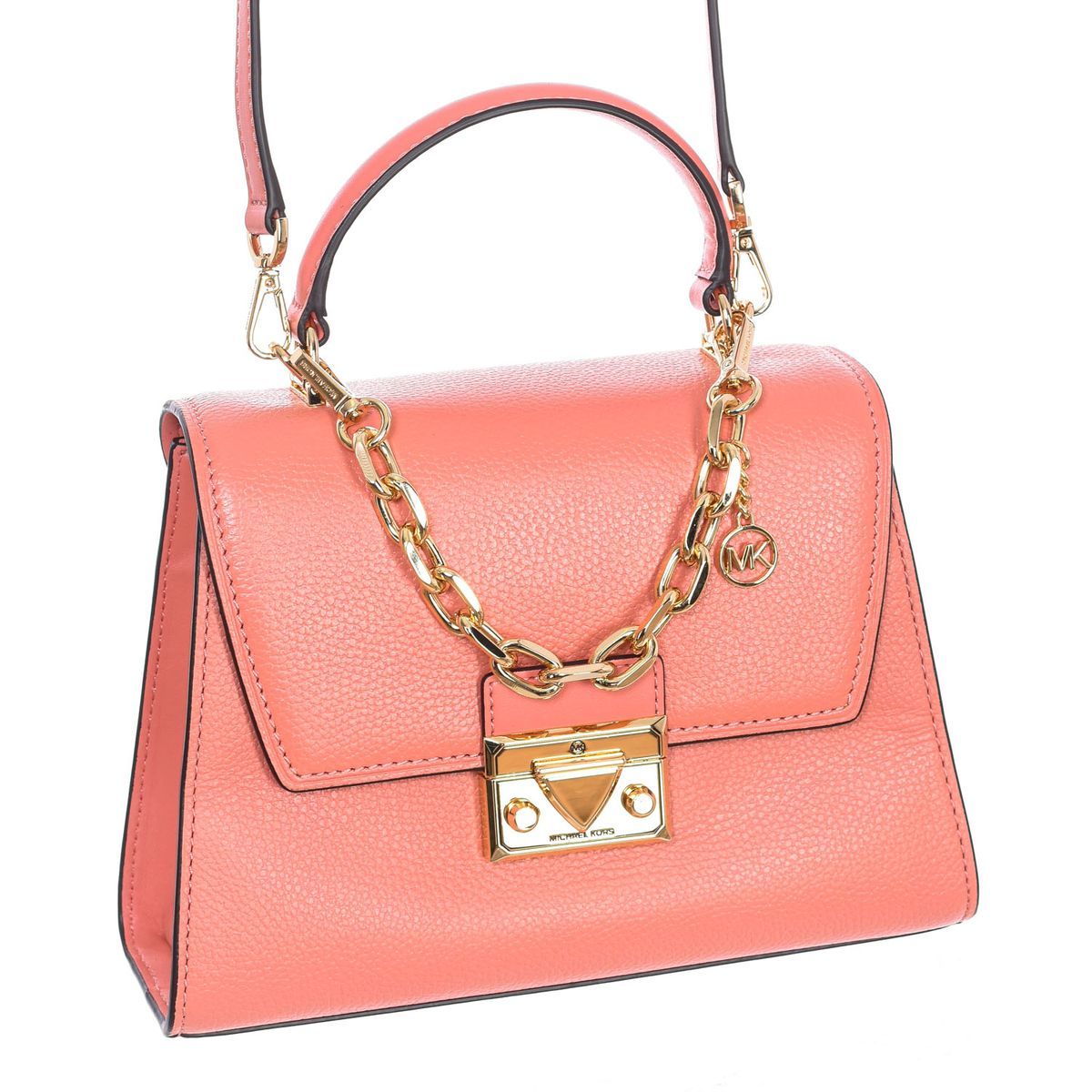 Elegante Leder-Henkeltasche mit Kette