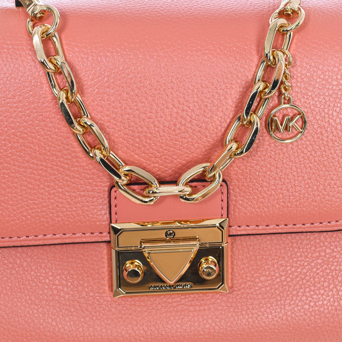 Elegante Leder-Henkeltasche mit Kette