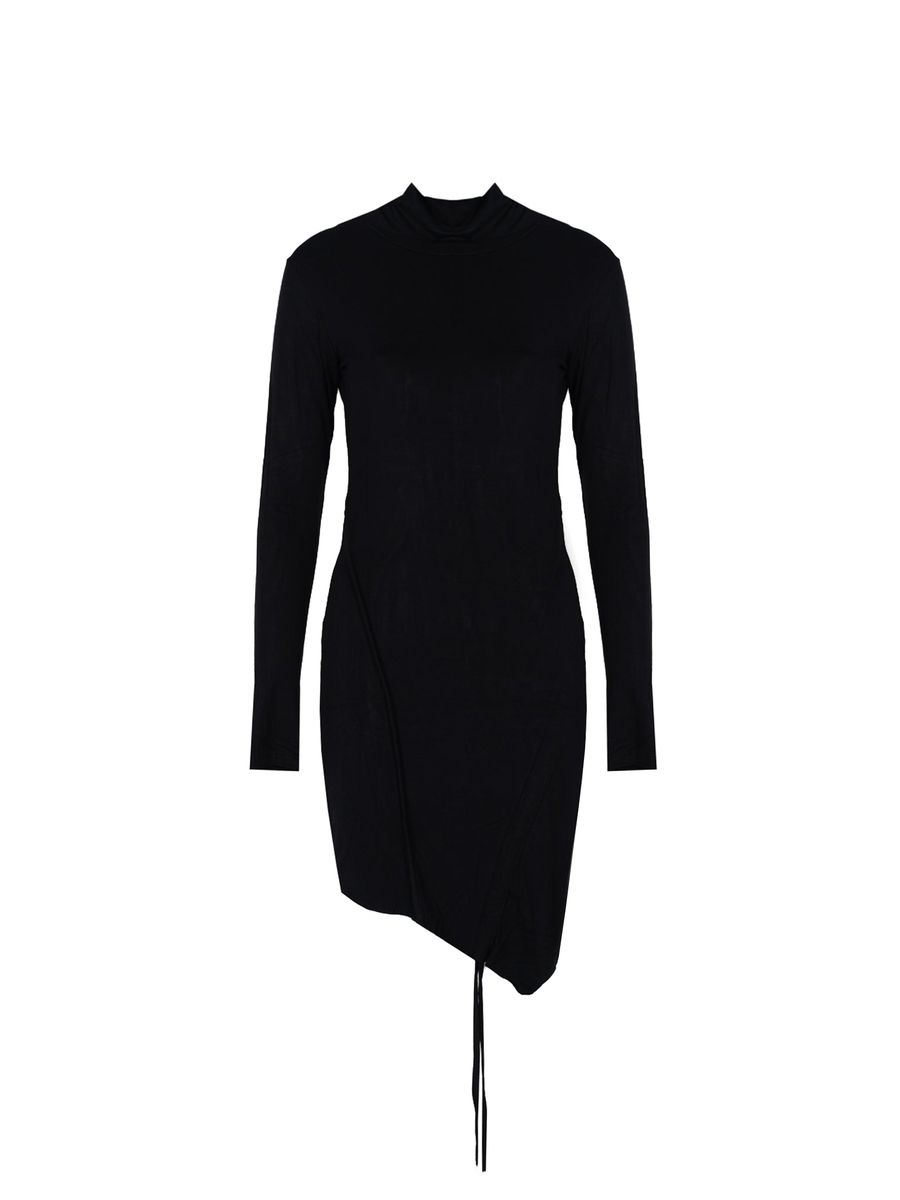 Asymmetrisches Kleid mit Stehkragen