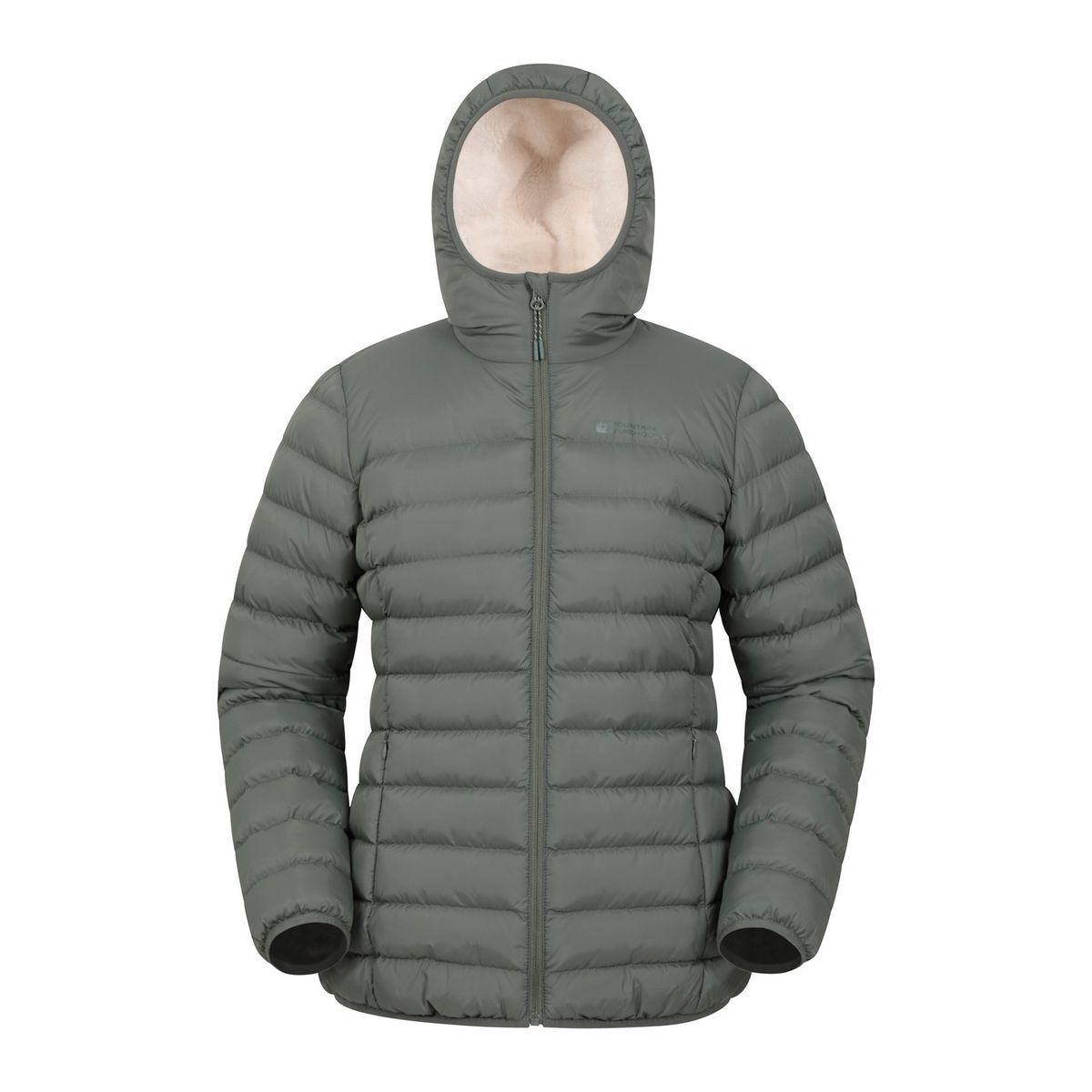 Mit Kunstfell gefütterte Steppjacke mit Kapuze