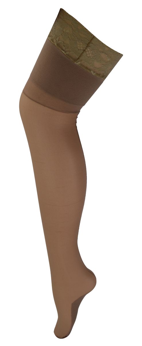 Elegante transparente Strümpfe mit Spitzenabschluss
