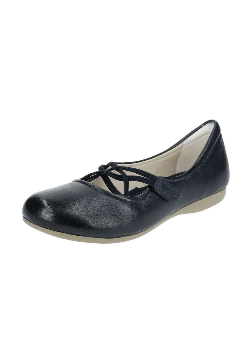 Leder-Ballerinas mit Kreuzriemen