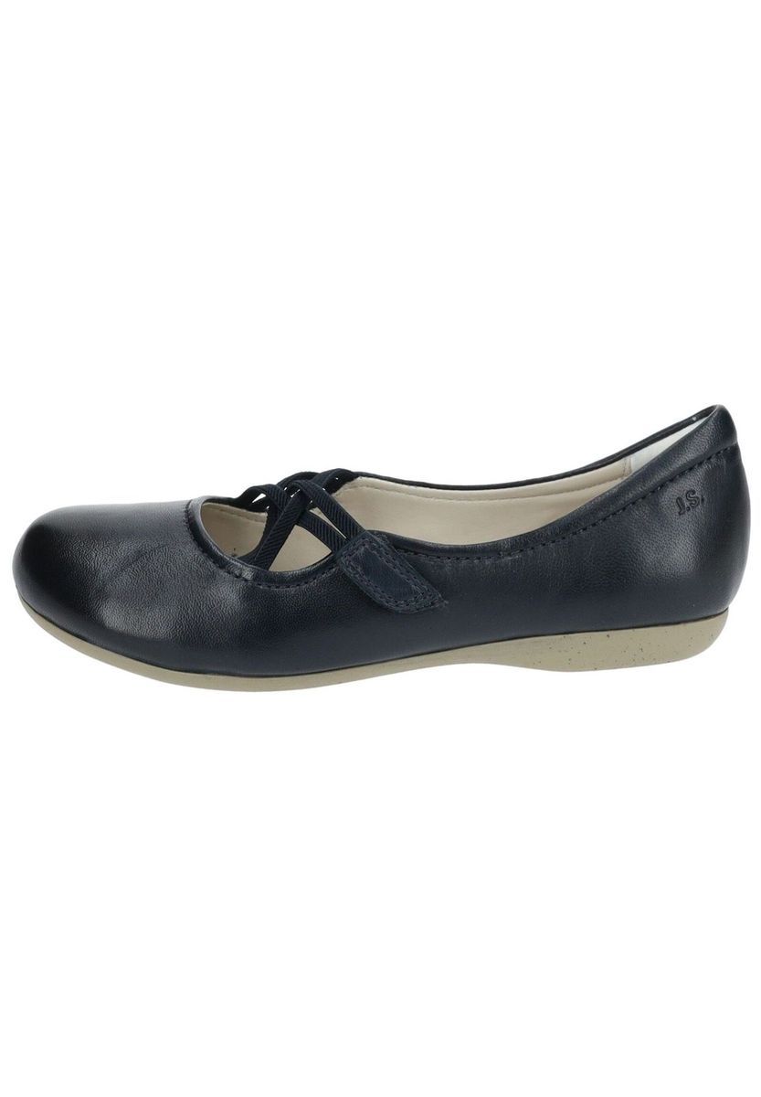 Leder-Ballerinas mit Kreuzriemen