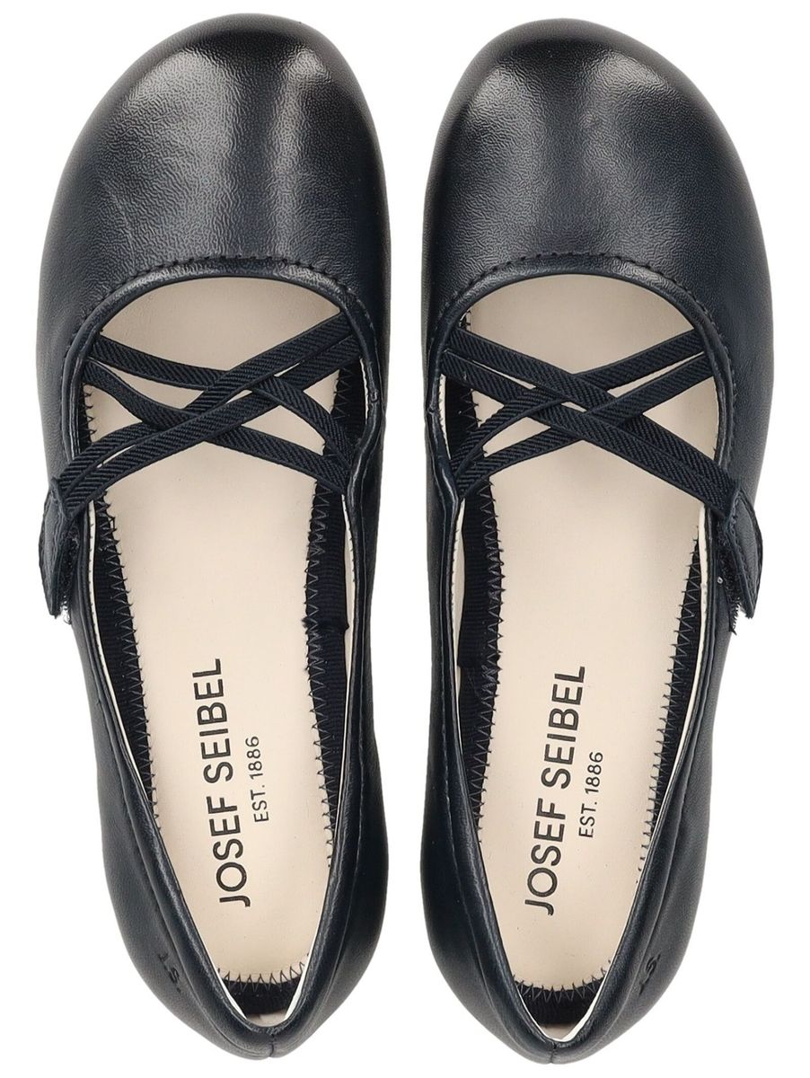 Leder-Ballerinas mit Kreuzriemen