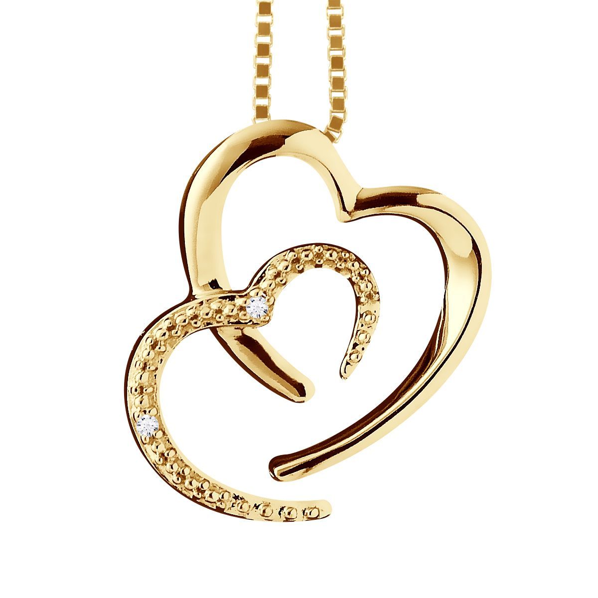 Collier mit zwei verschlungenen Herzen