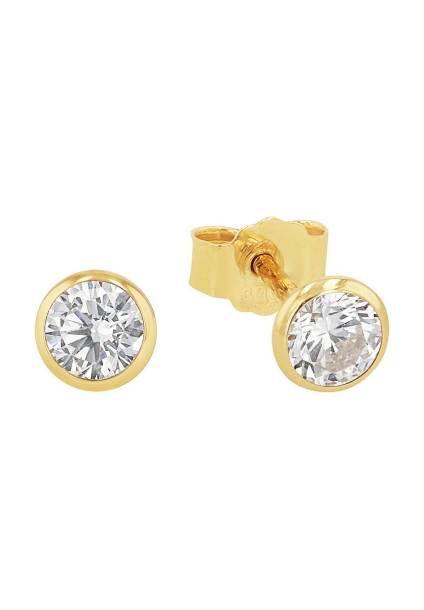 Runde Goldene Zargenfassung Ohrstecker