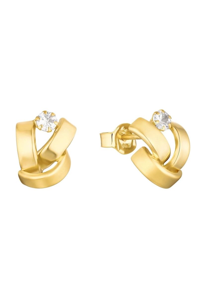 Zirkonia Knoten Ohrstecker aus Gold