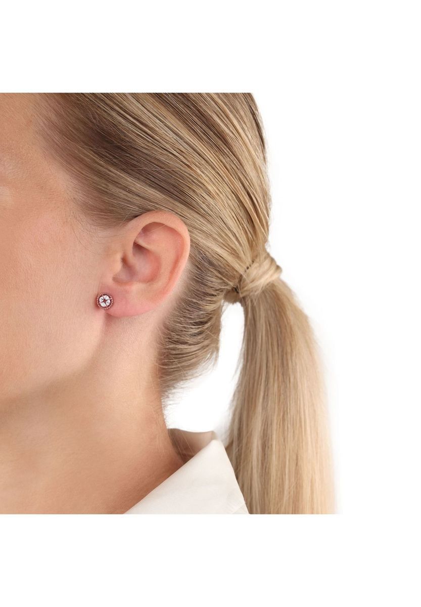 Rosévergoldete Ohrstecker mit Zirkonia