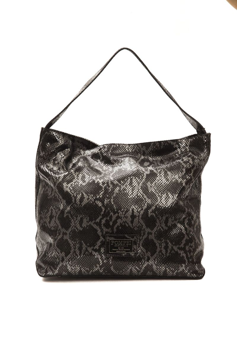 Hobo-Tasche aus Leder mit Python-Print