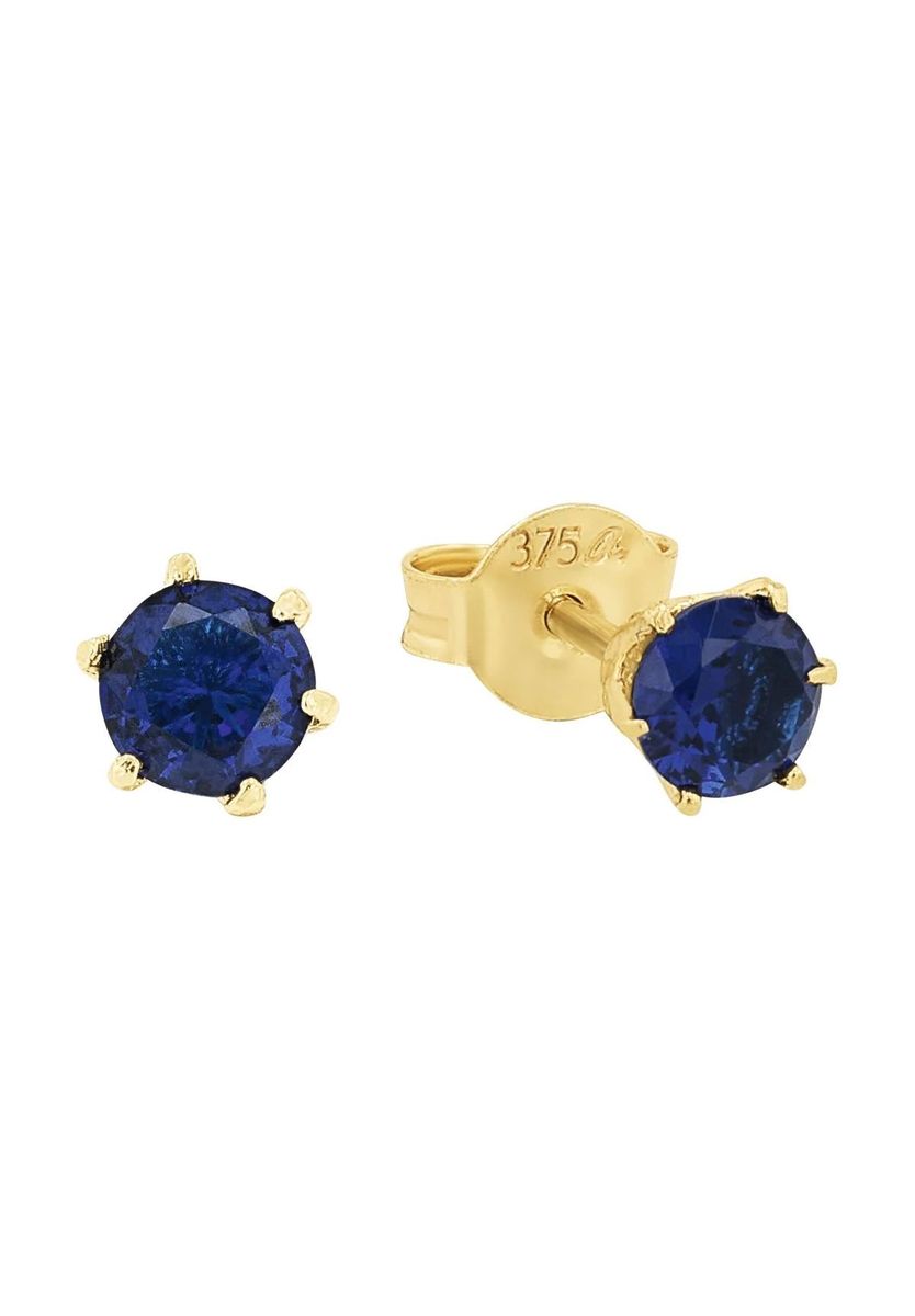 Schlichte Ohrstecker mit blauen Zirkonia