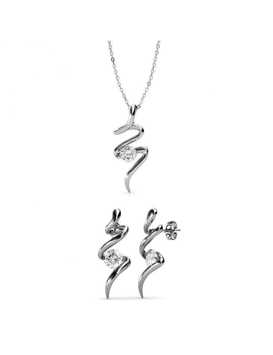 Spiralförmiges Kristall-Schmuckset