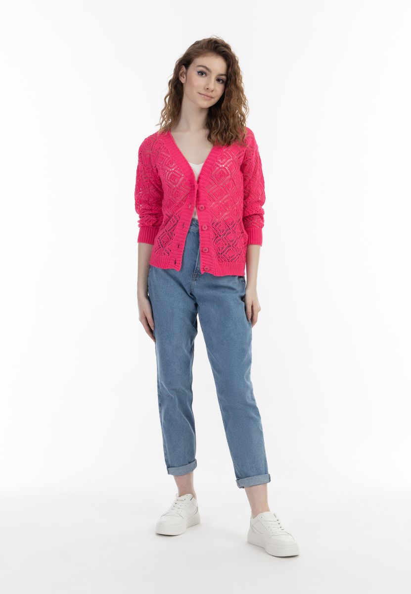 Häkel-Cardigan mit Rautenmuster