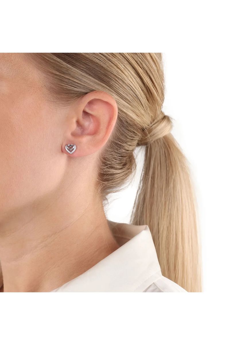Funkelnde Doppelherz-Ohrstecker