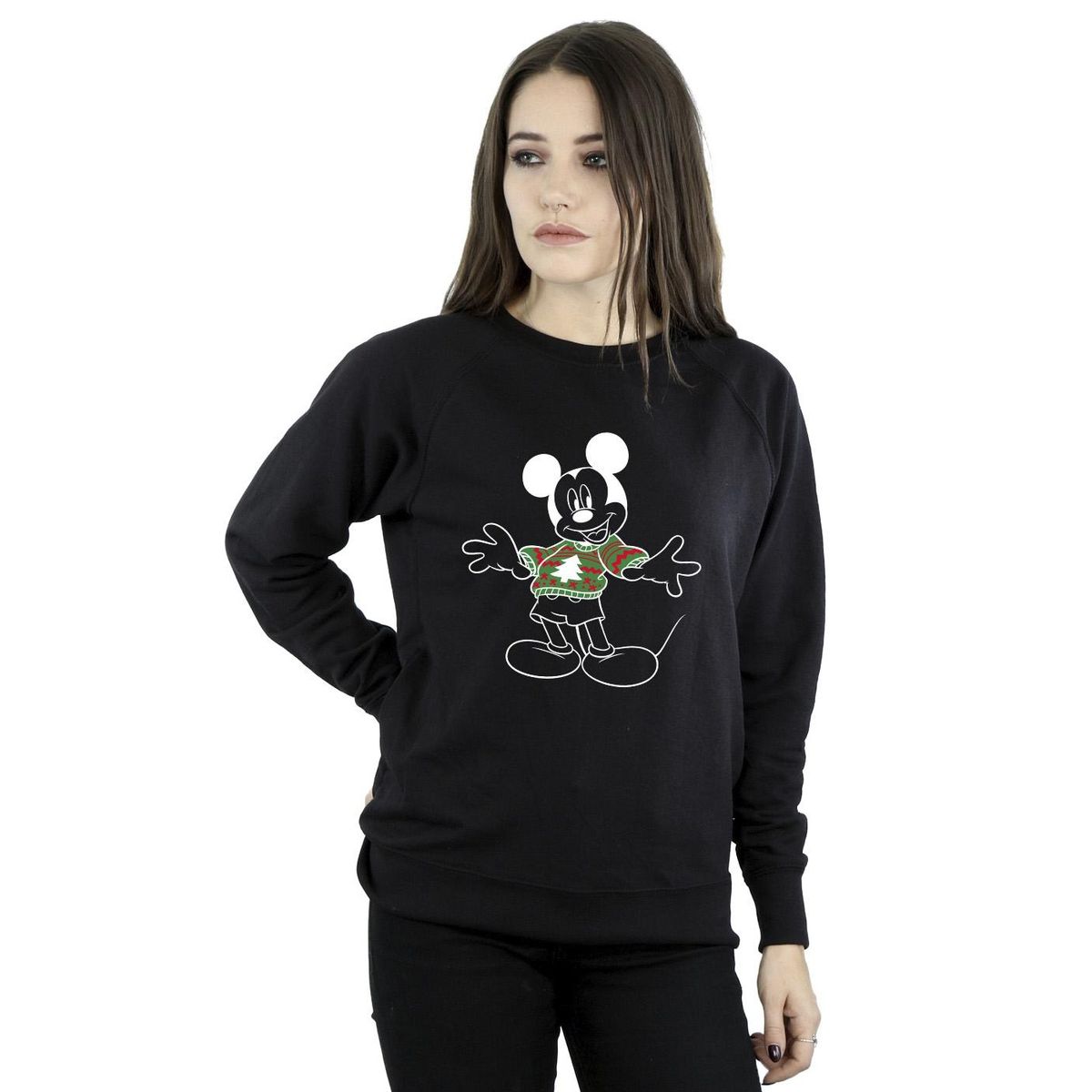 Mickey Mouse Weihnachts-Grafik-Sweatshirt