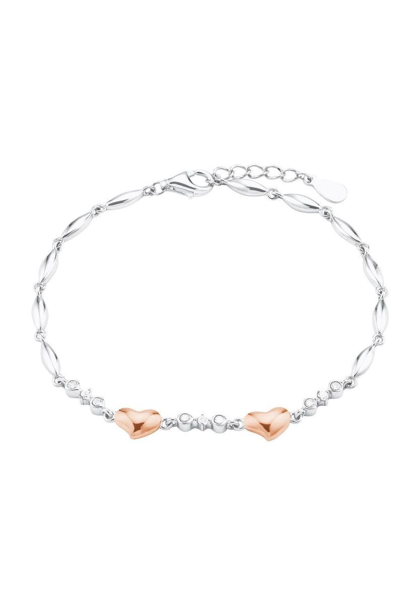 Romantisches Silberarmband mit Herz-Anhängern