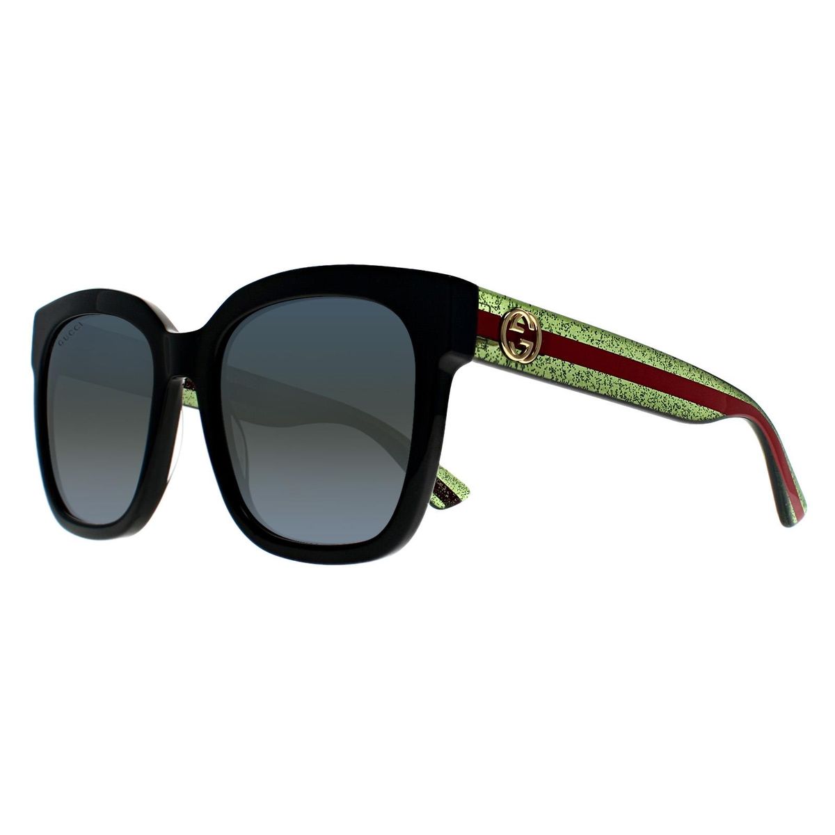 Oversize-Sonnenbrille mit quadratischem Rahmen und Glitzer