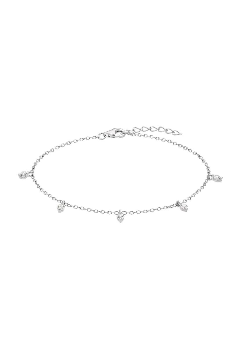 Filigranes Silberarmband mit Zirkonia-Anhängern