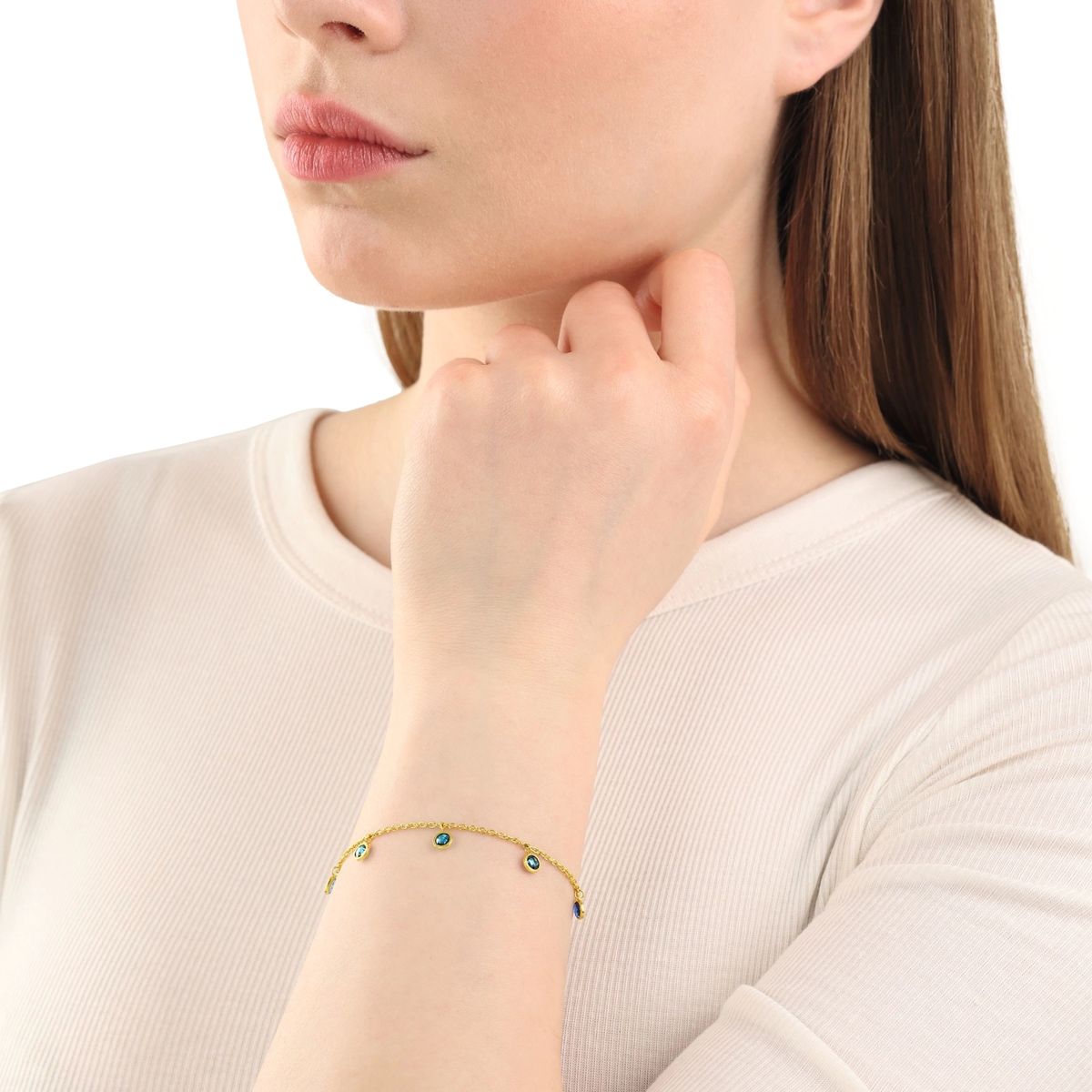 Zartes Armband mit Zirkonia-Anhängern